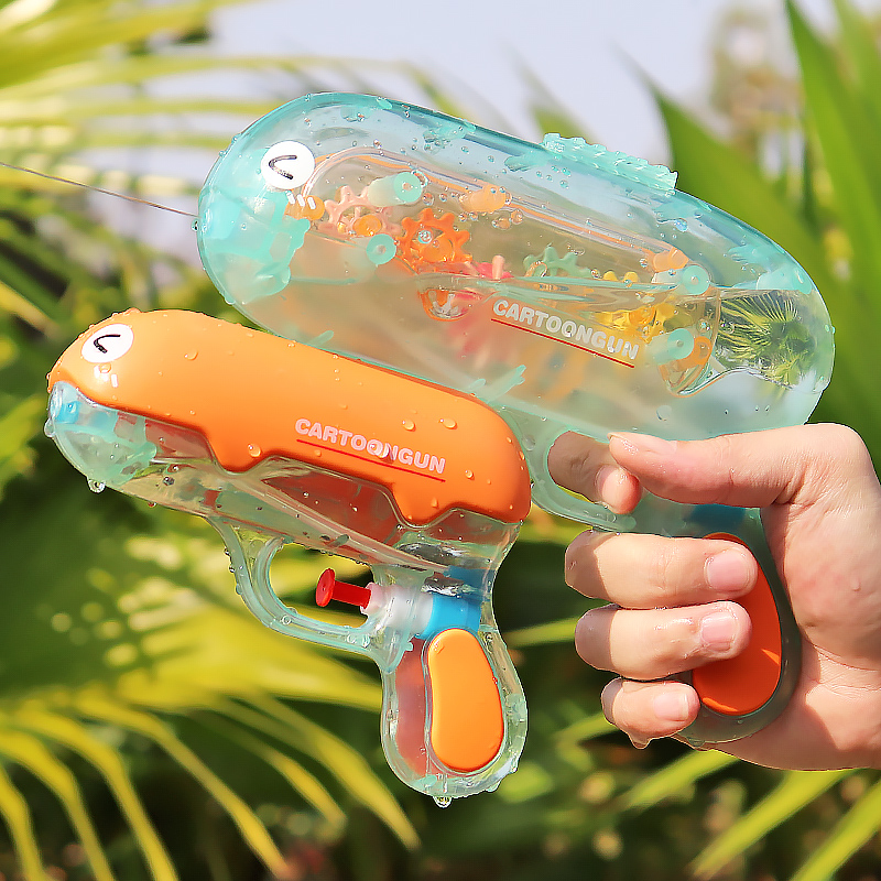 2024新款鲸鱼齿轮子母水枪儿童玩具喷水迷你小呲滋男孩打水仗神器