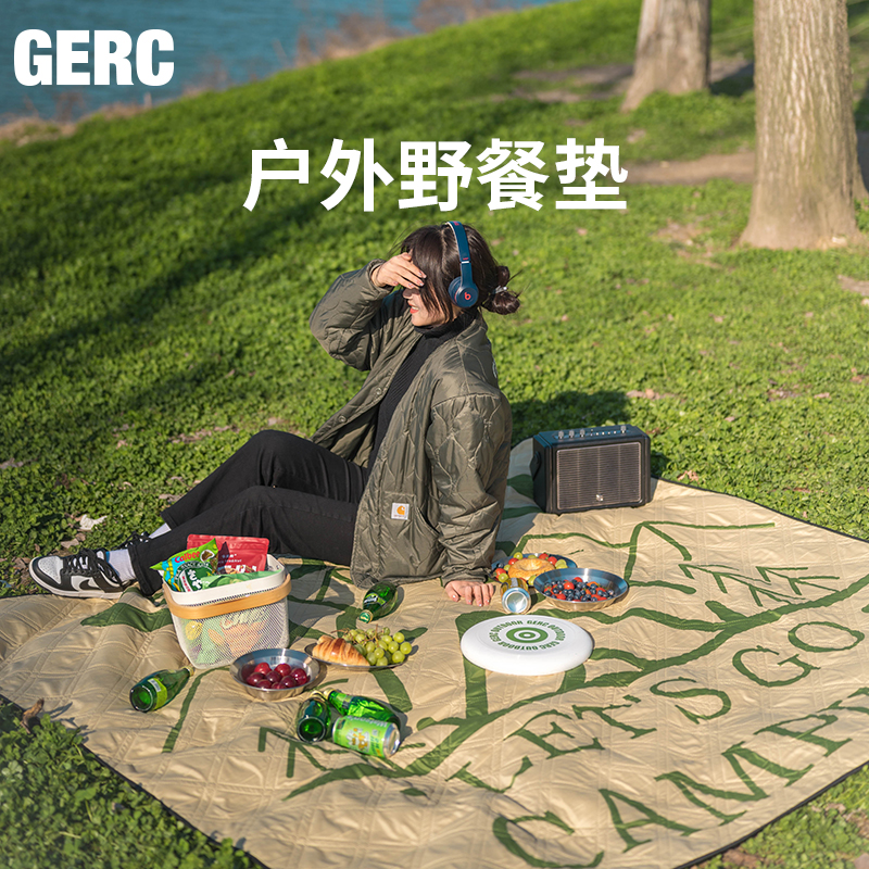 GERC几客露营野餐垫防水便携春游郊游户外防潮垫可折叠野餐布