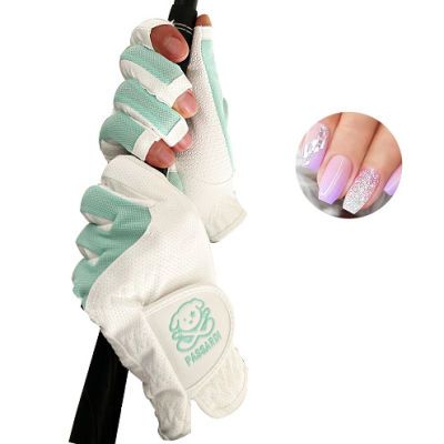 韩国新款露指女士高尔夫手套透气防滑耐磨可触屏两种颜色(双手)