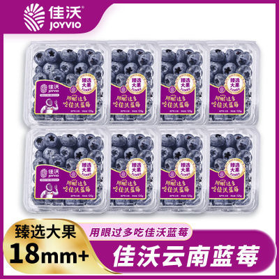 【佳沃】云南蓝莓当季新鲜水果14/18mm+新鲜蓝莓4/6/8盒装包邮