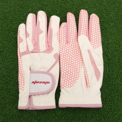 新款高尔夫手套女运动手套防晒手套耐磨透气防滑颗粒粉色手套女