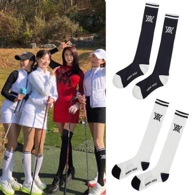 韩国原单高尔夫女装袜长筒袜运动休闲球袜时尚弹力高筒袜纯棉透气