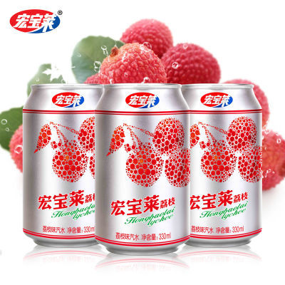 宏宝莱荔枝味汽水330ml*6罐经典东北碳酸饮料