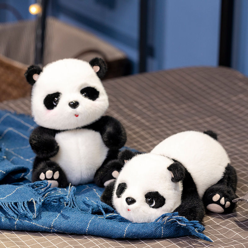 萌兰仿真熊猫玩偶花花小熊猫幼崽毛绒玩具公仔女孩布娃娃儿童礼物