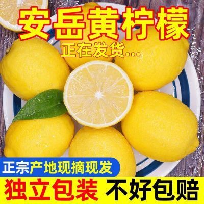安岳黄柠檬水果当季新鲜水果整箱批发薄皮一级柠檬果子非无籽泡水