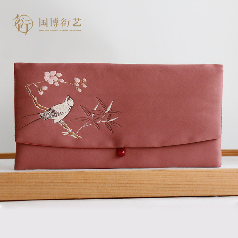 中国国家博物馆杏林春燕刺绣钱包丝绸复古手拿包礼物女生生日礼物