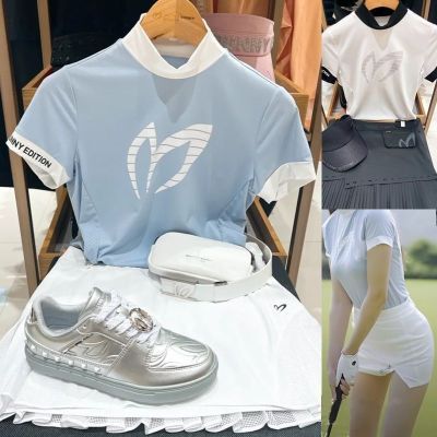 2024夏高尔夫女装圆领T恤短袖修身弹力透气弹力球衣Golf