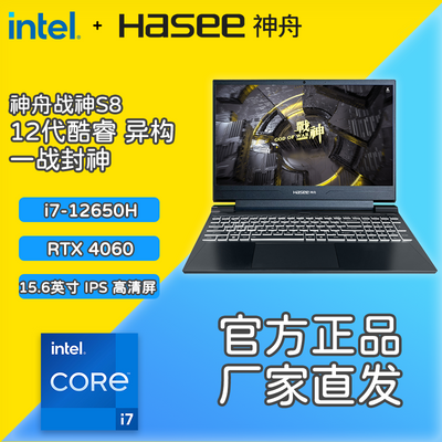 【神舟战神S8】4060+I7-12650H独显直连高颜值高性能高刷屏游戏本