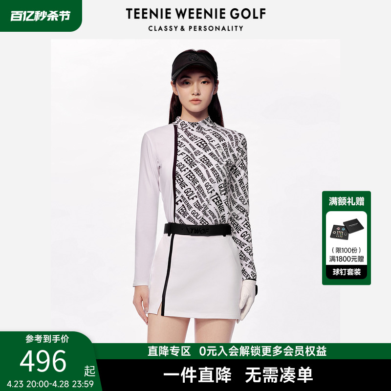 TeenieWeenieGolf小熊高尔夫女半高领长袖T恤修身运动打底衫休闲