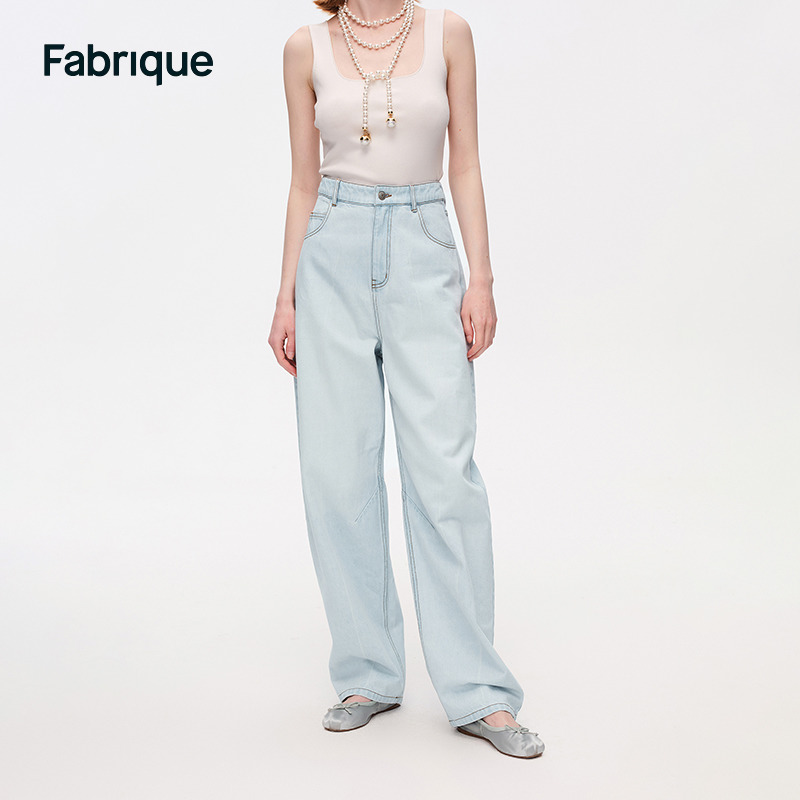 Fabrique 浅蓝色阔腿香蕉牛仔裤