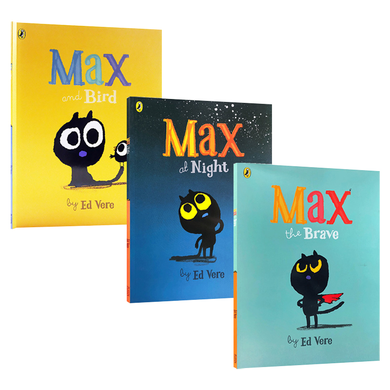 麦克斯系列故事绘本3册 Max the Brave Max and Bird Max at Night 英文原版幼儿情商