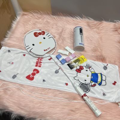 HelloKitty凯蒂猫羽毛球拍全碳素耐打高弹力4u超轻初学者女神专用