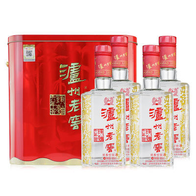 泸州老窖 铁盒量贩六年窖头曲52度500ml*4瓶浓香型白酒 年份随机