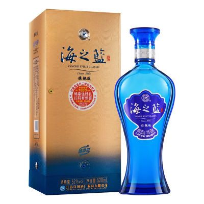 洋河蓝色经典海之蓝52度520ml*1瓶绵柔口感浓香白酒送礼酒水