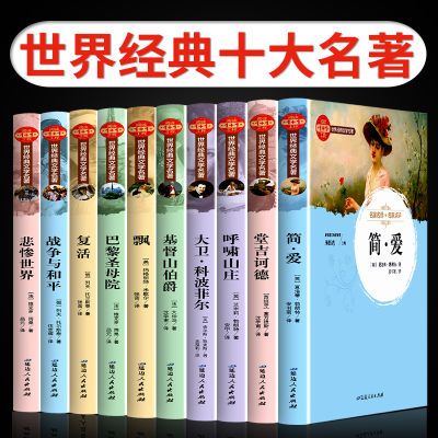 世界十大名著全套10册 简爱书籍 巴黎圣母院  悲惨世界书 飘原著