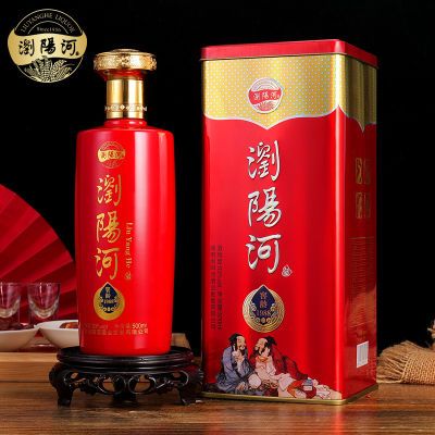 铁盒白酒 浏阳河整箱特价53度500mL×6瓶酱香型纯粮酿造喜庆酒水