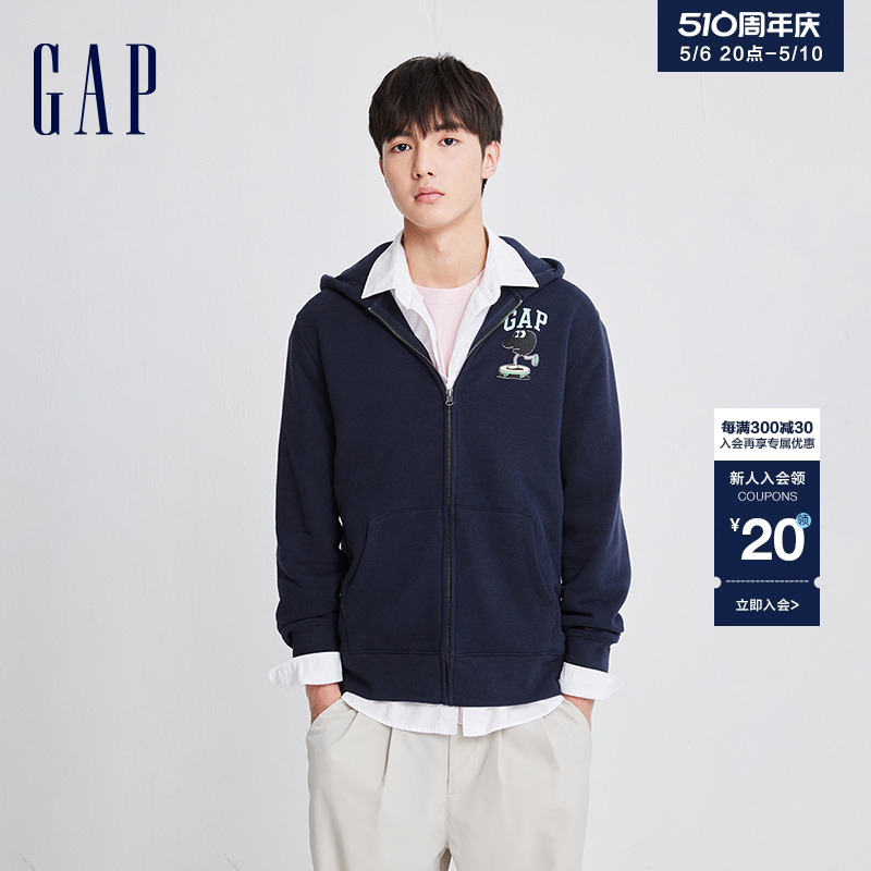 【GAP x JEREMY VILLE联名】男女同款抓绒连帽卫衣情侣装841317