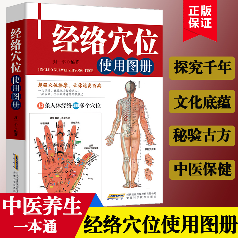 正版人体经络穴位使用图册 中医养生书美容美体艾灸推拿人体穴位书 针灸养生手法筋络图书 人体经络图穴位定位防病治病详解书籍